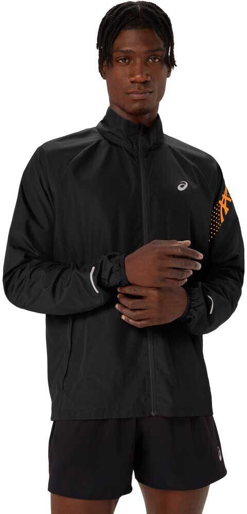 Asics Icon Jacket with hood black orange