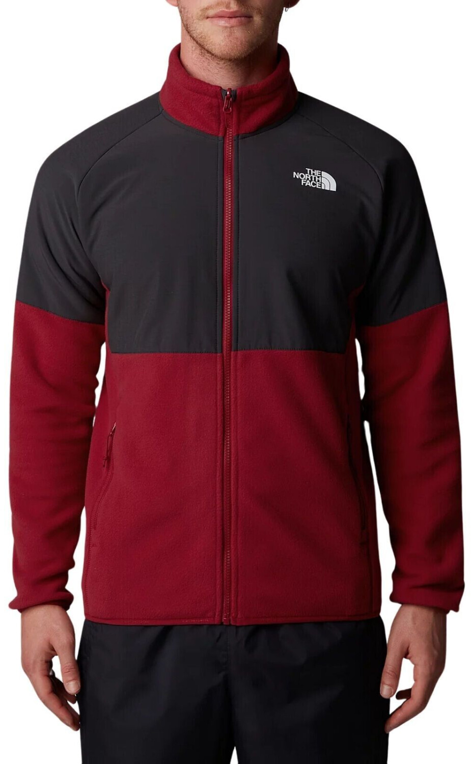 The North Face Glacier Heavyweight Zip Fleece Pullover red grey