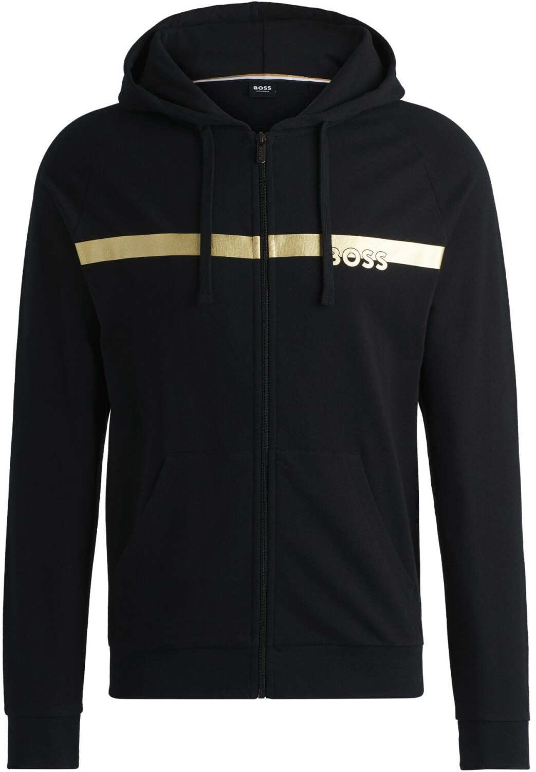 Hugo Boss Cotton terry hoodie with zip and foil print logo Style Authentic Jacket H 50527451 black
