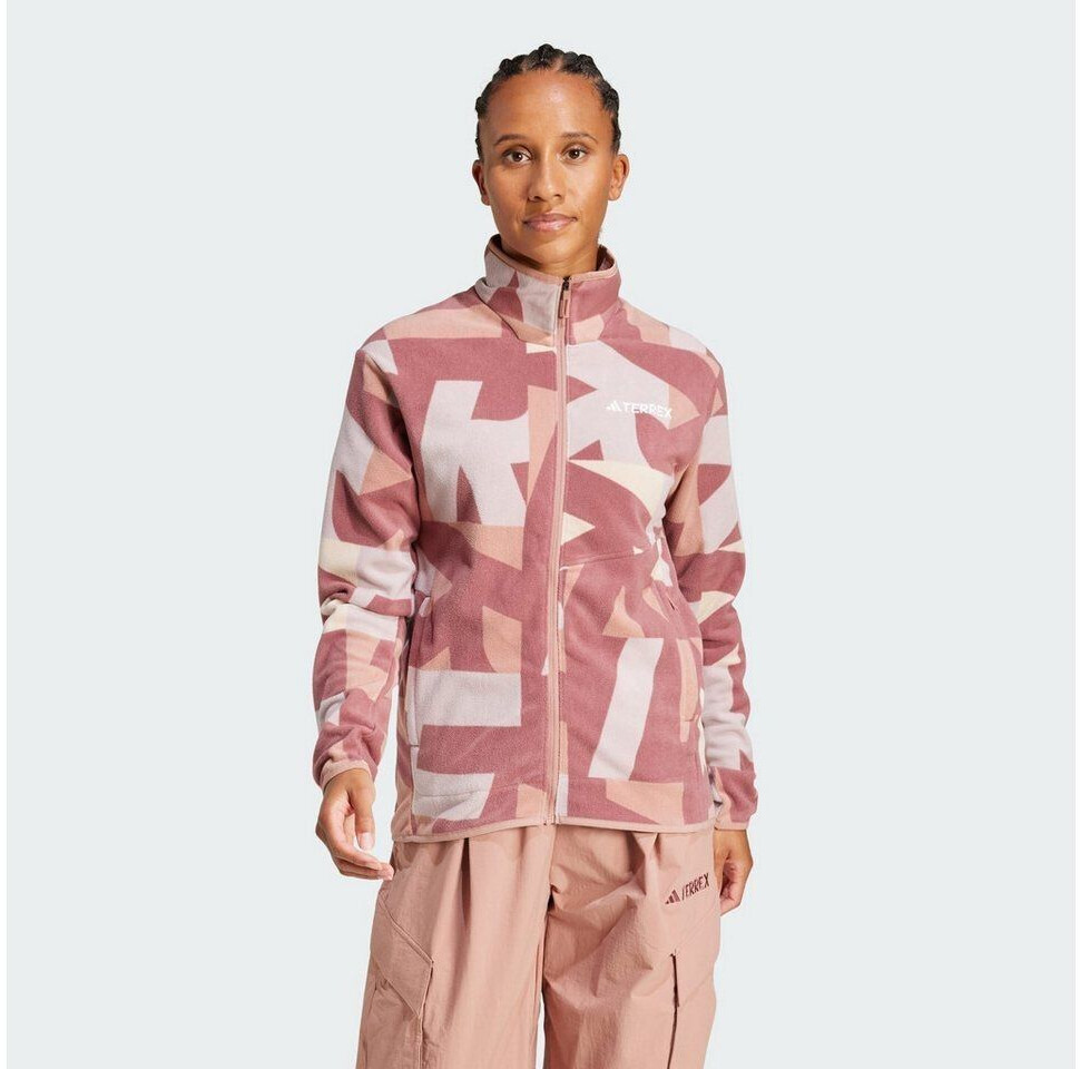 Adidas TERREX Multi Printed Fleece Jacket wonder beige burgundy