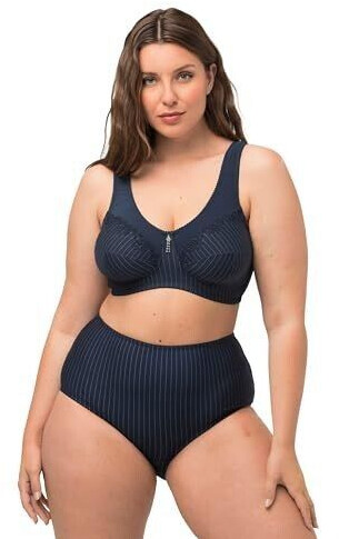 Ulla Popken Comfort Bra without underwire rhinestone pendant C-G night blue