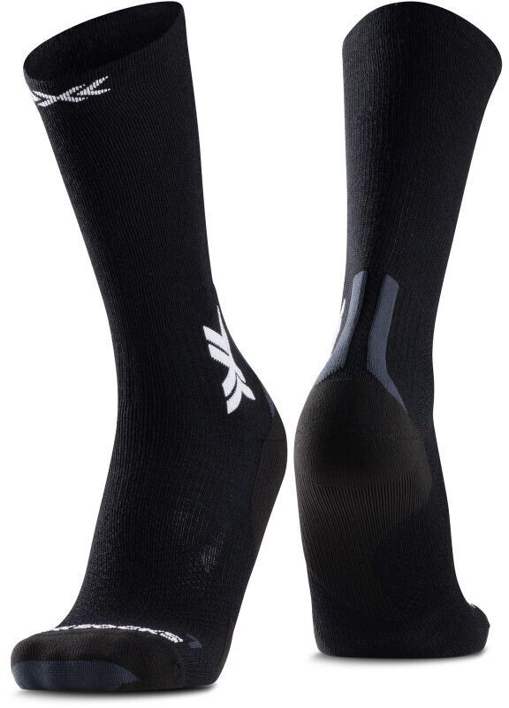X-Socks Run Discover Merino Crew Running Socks black light grey