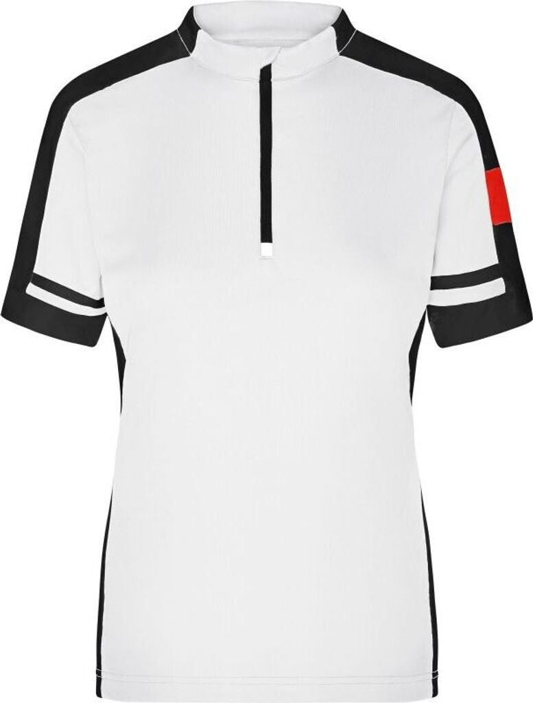 James & Nicholson Bike-Shirt Half Zip JN451 weiß