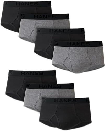 Hanes Ultimate Classic Men's Briefs 7-Pack gray black