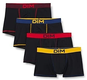 Dim Boxer Shorts Mix Stretch Cotton Men x4 black saffron yellow black navy blue black viride green black velvet purple