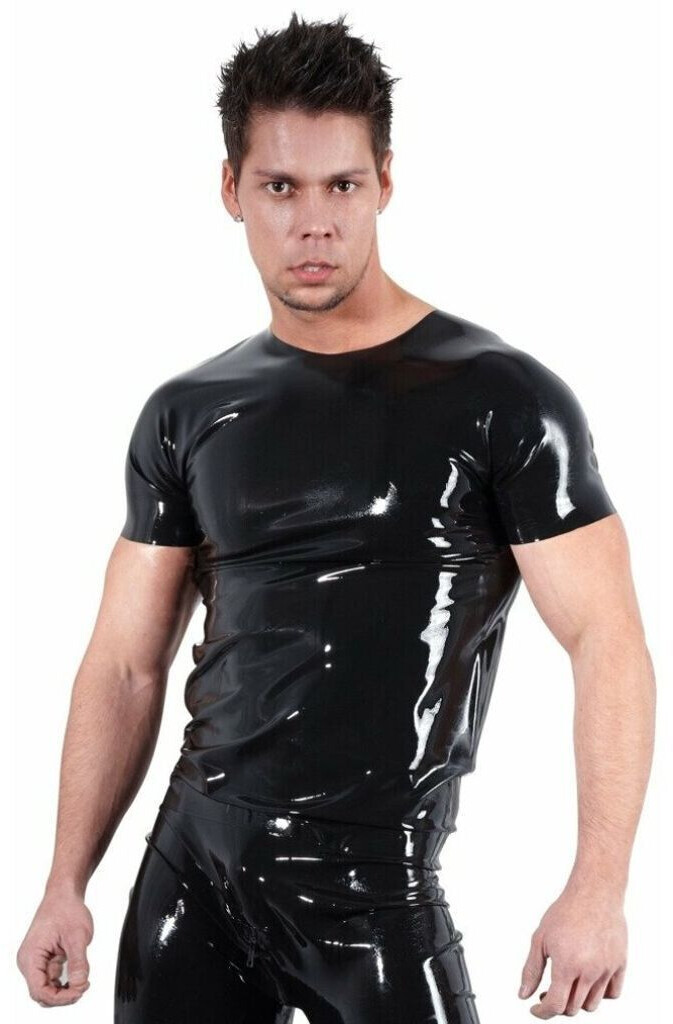 Late X Latex Shirt black 100% Latex