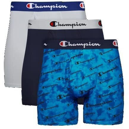 Champion Boxer Briefs Everyday Active Lightweight Stretch Retroshorts blue navy silverstone 3-pack
