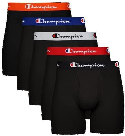 Champion Boxer Briefs Stretch Cotton Moisture-Wicking black 5-Pack