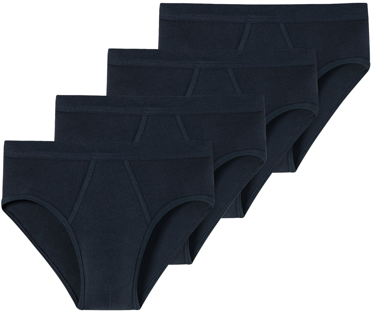 Schiesser Men's Briefs Pack Fine Rib Sports Briefs Cotton Essentials