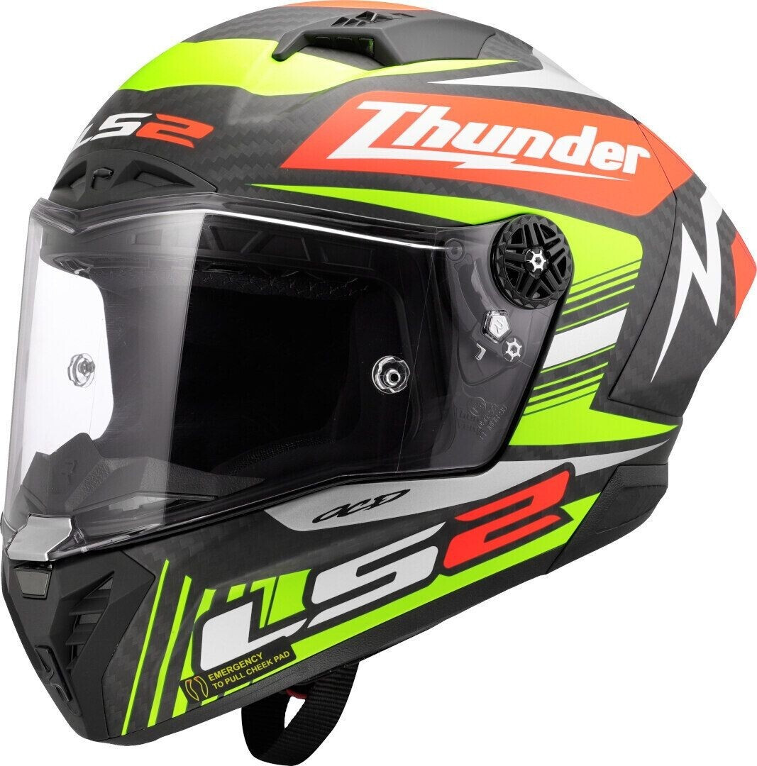 LS2 FF805 Thunder GP Replica Carbon noir/jaune/touge