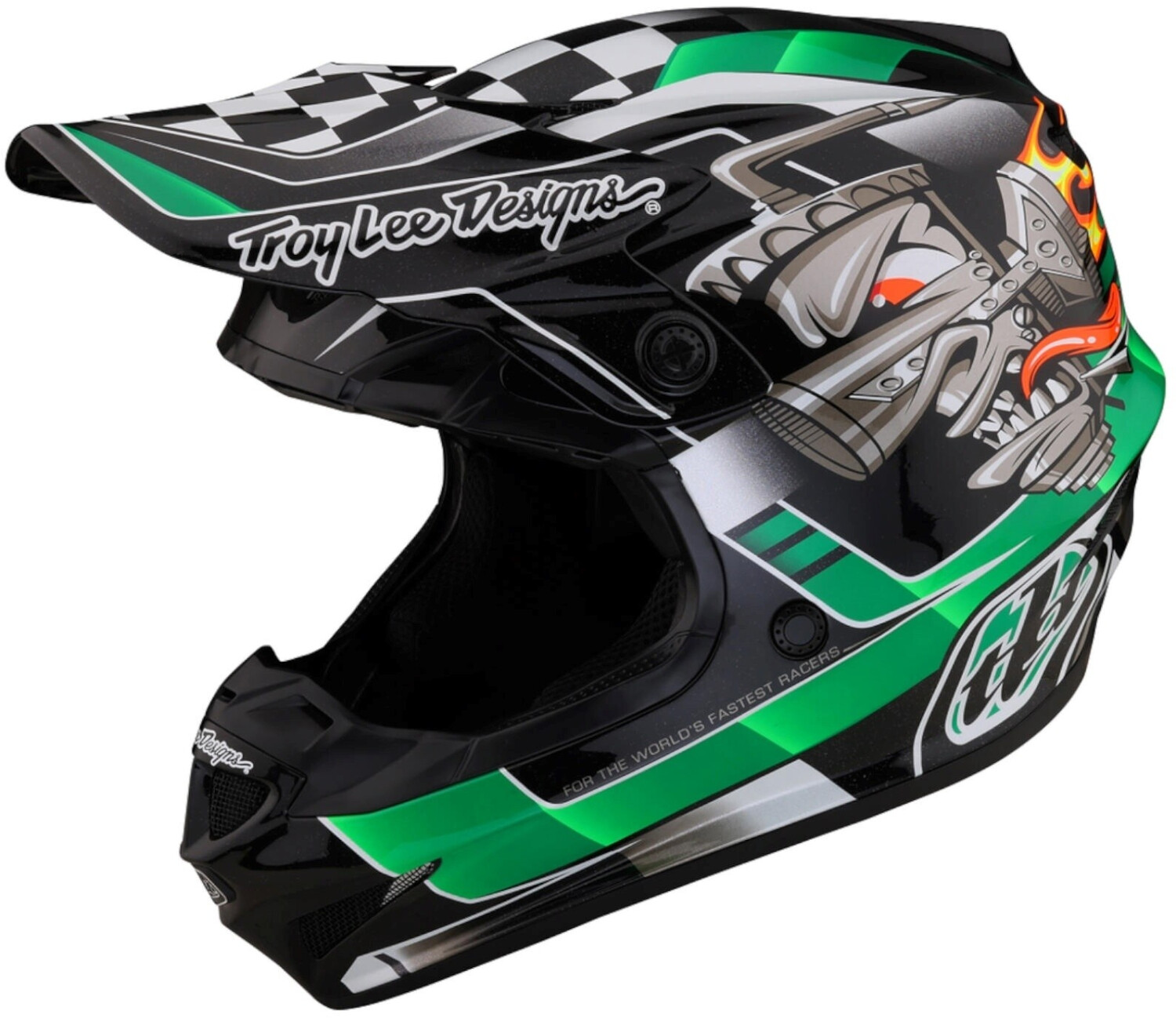 Troy Lee Designs SE4 Polyacrylite Carb MIPS Black/Green/Silver