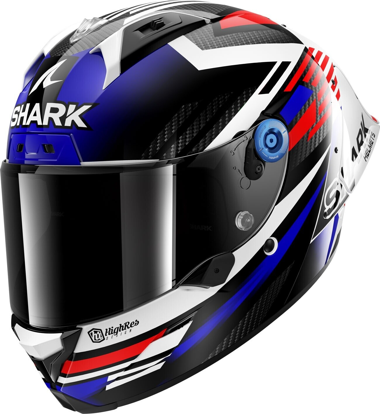 SHARK Aeron GP FIM Firstlap Carbon blanc/bleu/rouge