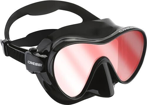 Cressi F1 diving mask crystal black/red