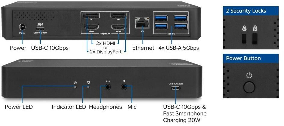 ACT USB C Dual Display Dock AC7160 ab 185 41 Preisvergleich bei idealo