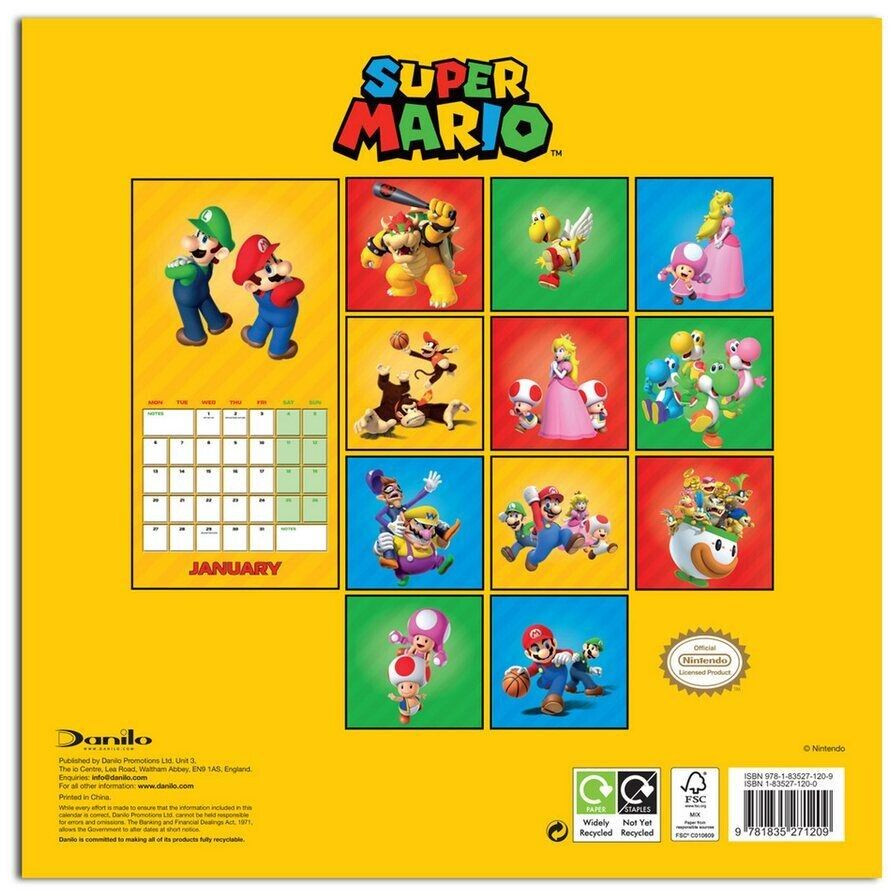 Buy Danilo Nintendo Super Mario 2025 Wall calender from £7.04 (Today