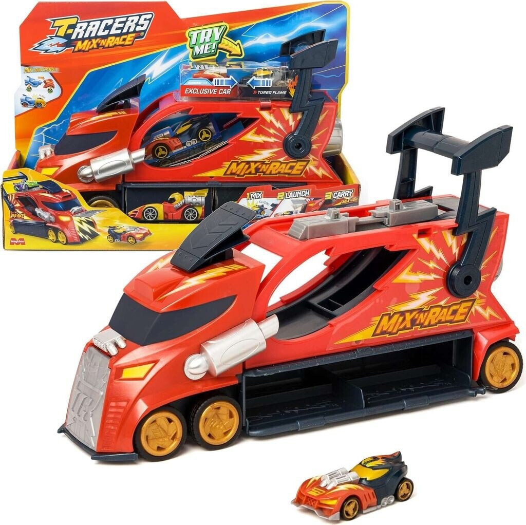 T-Racers Mix 'N Race Lot de 3 - Pack de 3 Voitures de Collection, Deux Pièces Voitures Amovibles avec Pièces Interchangeables, Lot de 3/4