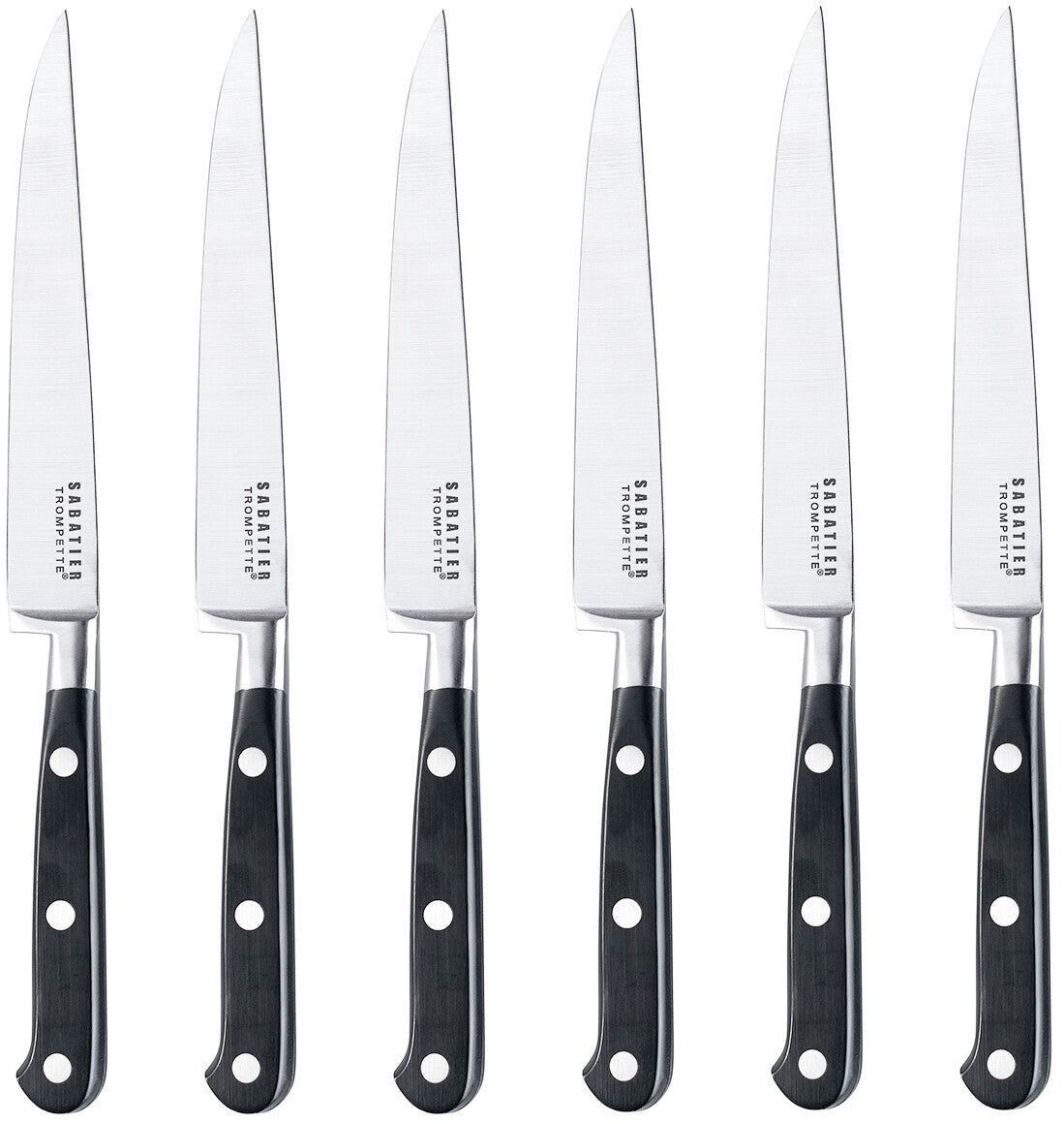 Sabatier Trompette Coffret 6 couteaux steak lame lisse