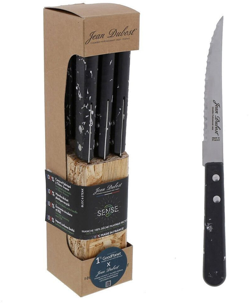 Jean Dubost Bloc couteaux à steak Sense noir