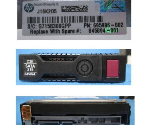 HPE 3TB 6G 7.2K 3.5 SATA MDL SC (845894-001)