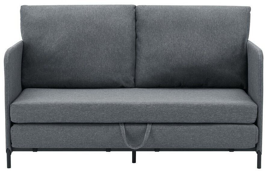 en.casa 2-seater sofa bed Soini 78x125x67 cm dark gray