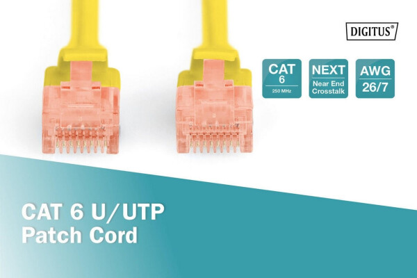 Digitus Professional Patch-Kabel RJ-45 (M) bis RJ-45 (M) 2,0m UTP CAT 6e Gelb (DK-1612-020/Y)