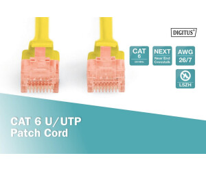 Digitus Patchkabel Cu LSZH AWG 26/7 Länge 0,50m Farbe Gelb (DK-1617-005/Y)