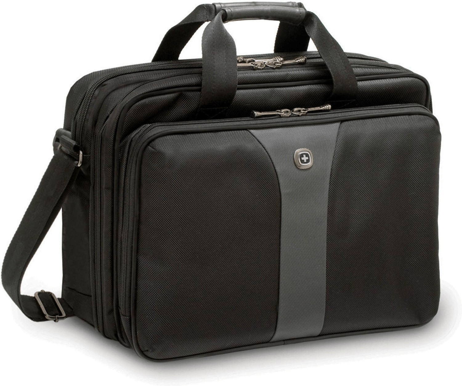 Photos - Business Briefcase Wenger Legacy Double Gusset 17" black/grey 