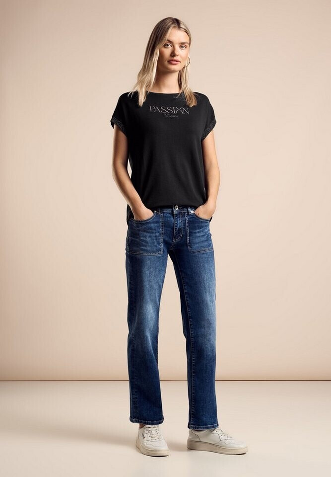 Street One Maglietta Estiva Donna Con Wording E Spalle Scoperte - Girocollo - Jersey Leggero