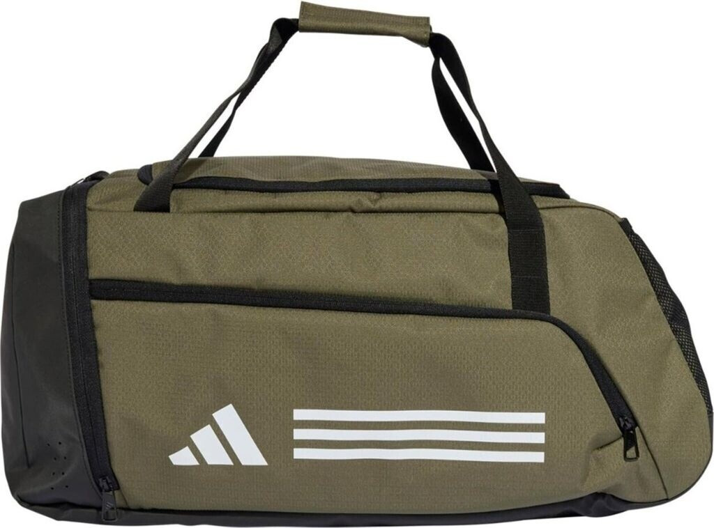 Adidas Essentials 3-Stripes Duffel Bag (IZ1918) olive strata/white