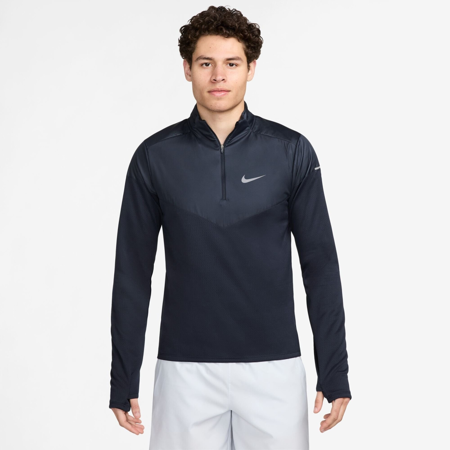 Nike Sphere Men's Therma-FIT Water-Repellent 1/2-Zip Running Top (FZ1115) obidian/reflective silver