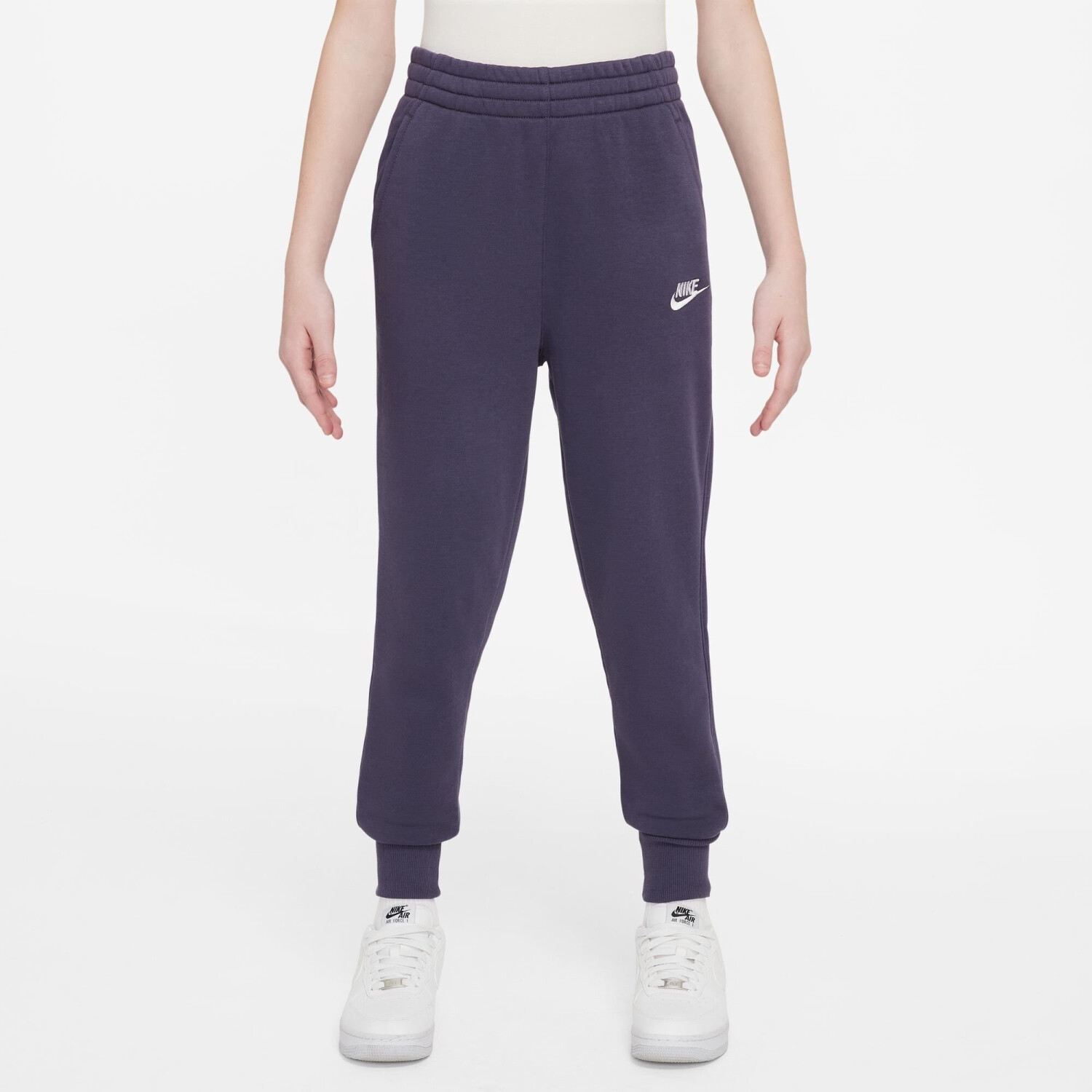Nike Sportswear Club Fleece Girls' High-Waisted Fitted Trousers (FD2921) dark raisin/dark raisin/white