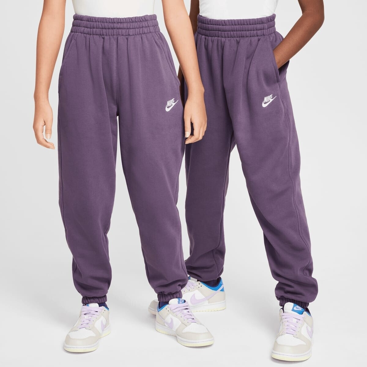 Nike Sportswear Club Fleece Older Kids' (Girls') Loose Trousers (FD2933) dark raisin/dark raisin/white