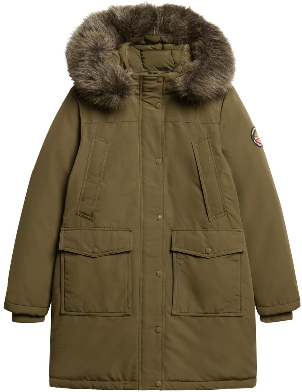 Superdry Everest Faux Fur Parka Jacket (W5011786A) olive