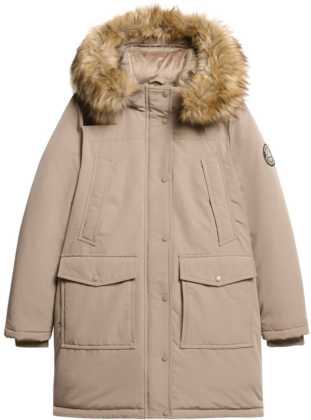 Superdry Everest Faux Fur Parka Jacket (W5011786A) deep beige