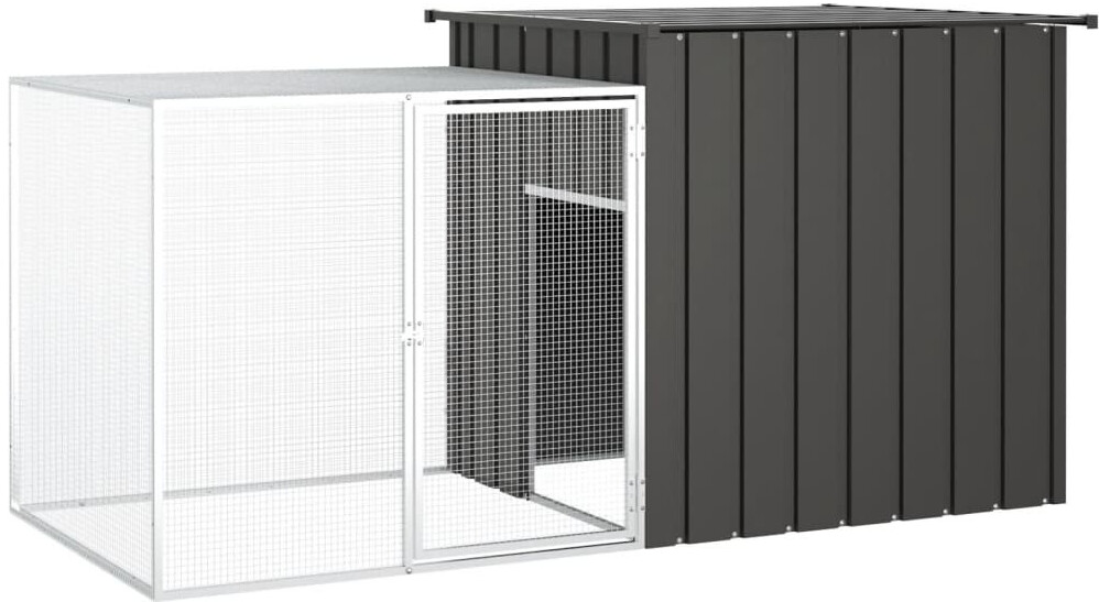 vidaXL Clapier acier galvanisé 200 x 91 x 100 cm anthracite (3155527)
