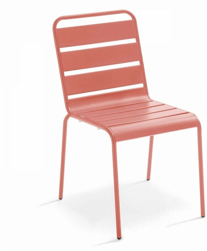 Oviala Chaise de jardin en métal Palavas argile