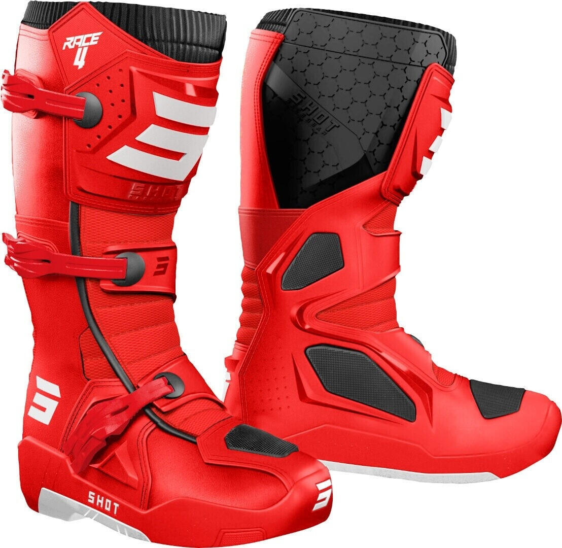 Shot Race 4 Motocross Boots red
