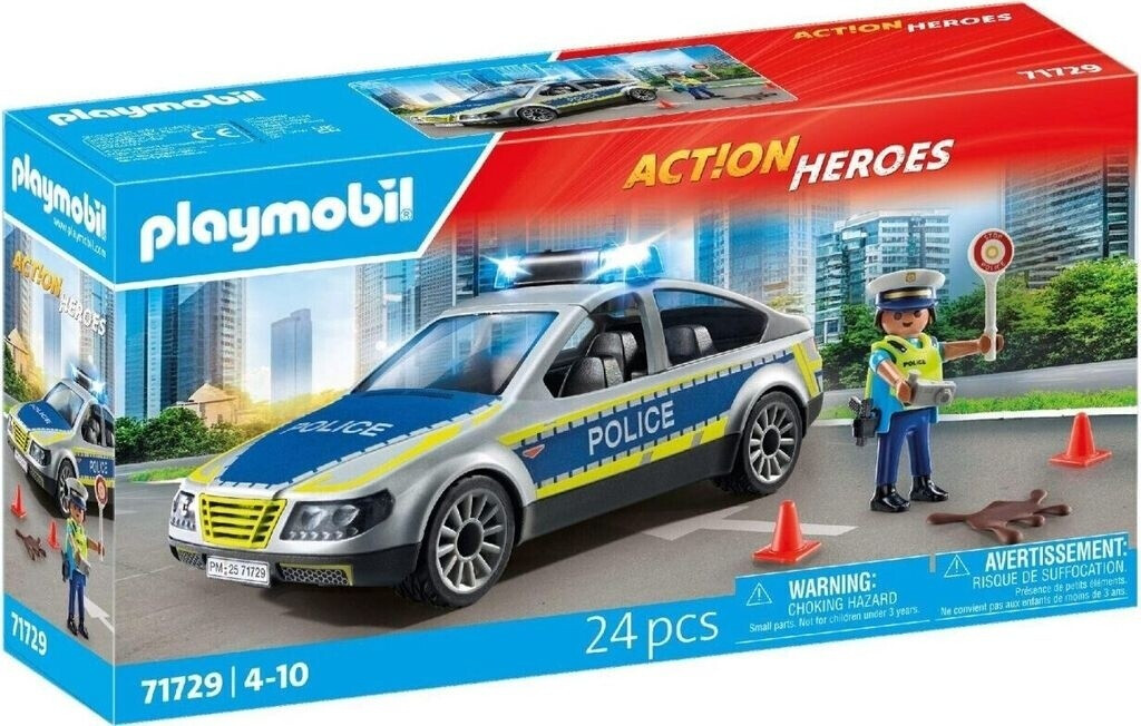 Playmobil Voiture de police avec sirène et gyrophare (71729)