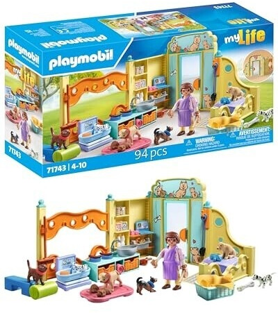 Playmobil Centre de soin : 8 chiens et soigneur (71743)
