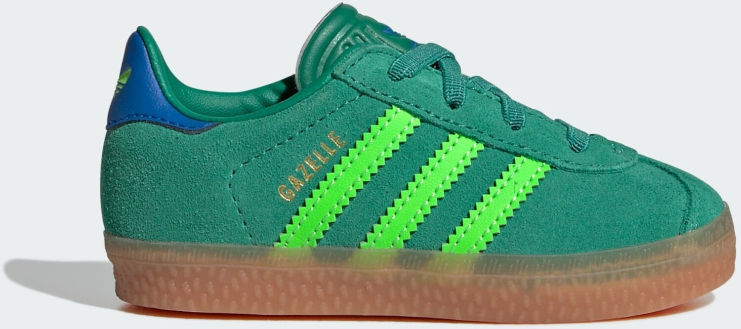 Adidas Gazelle Comfort Closure Elastic Laces Kids semi court green/solar green/blue bird
