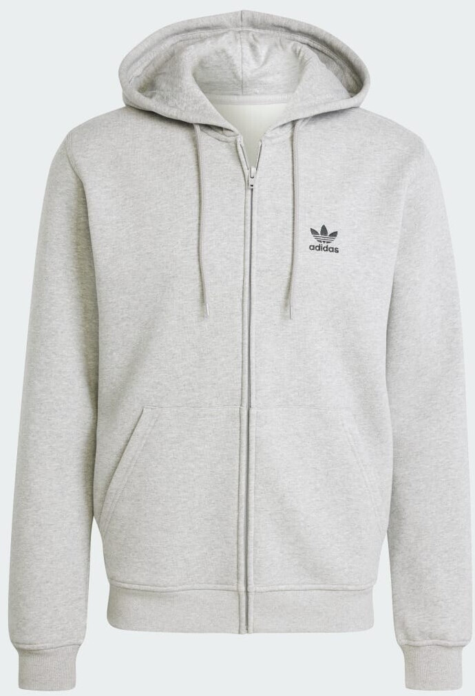 Adidas Trefoil Essentials Full-Zip Hoodie (IY7354) medium grey heather