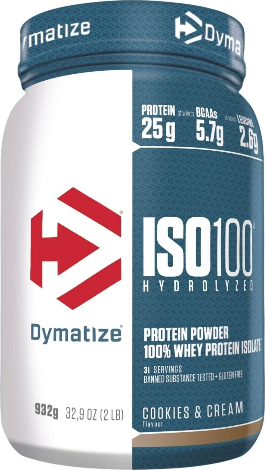 Dymatize Iso100 Hydrolyzed Isolat Protein 932g Cookies and Cream