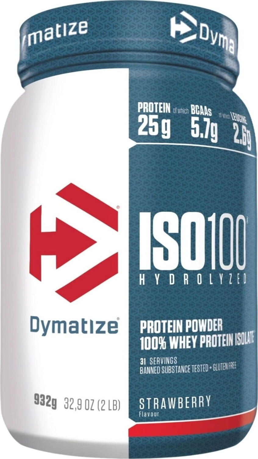Dymatize Iso100 Hydrolyzed Isolat Protein 932g Strawberry