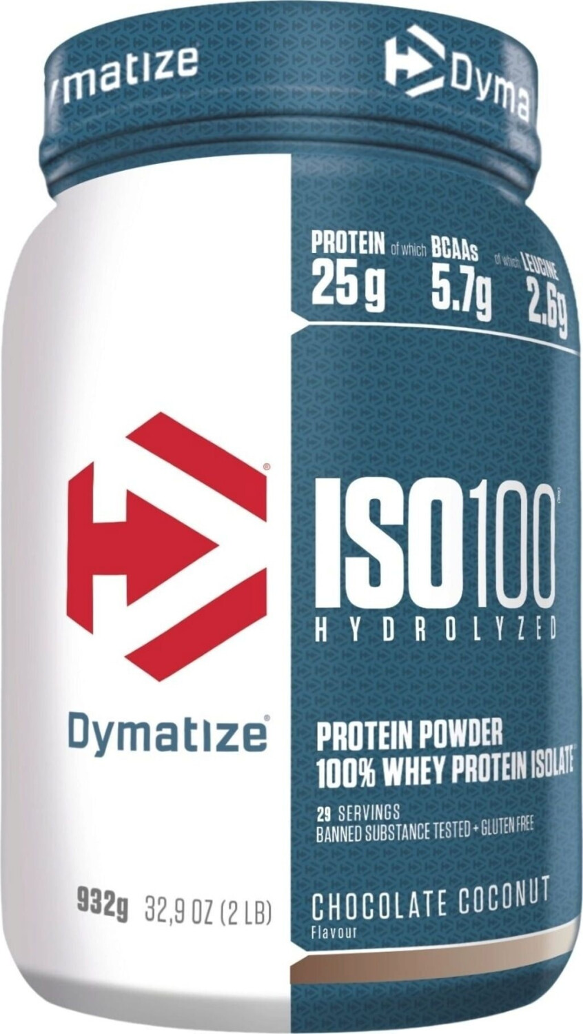 Dymatize Iso100 Hydrolyzed Isolat Protein 932g Chocolate Coconut