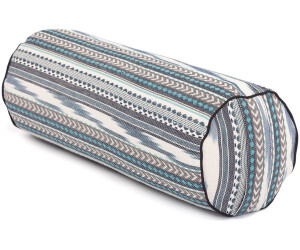 Bodhi Yogabolster 23 cm | Maharaja Collection | Afneembare & wasbare hoes van 100% katoen | met bio-speltvulling | Yogakussen voor herstellende & Yin yoga (Raja/Mineral Blue, Zilver