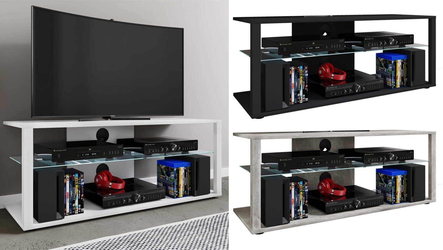 TV Lowboard ZAPPING Aus Klarglas - 110 Cm Breite, 1 Fach, Modernes Design