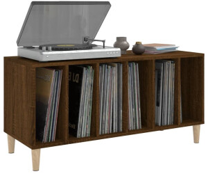 Mobile Legno Vinili Soggiorno Mobile Porta Dischi Vinile In Legno Bianco - 100x38x48 Cm, Multistrato, Per Soggiorno E Ingresso Mobile Per Vinili E Giradischi