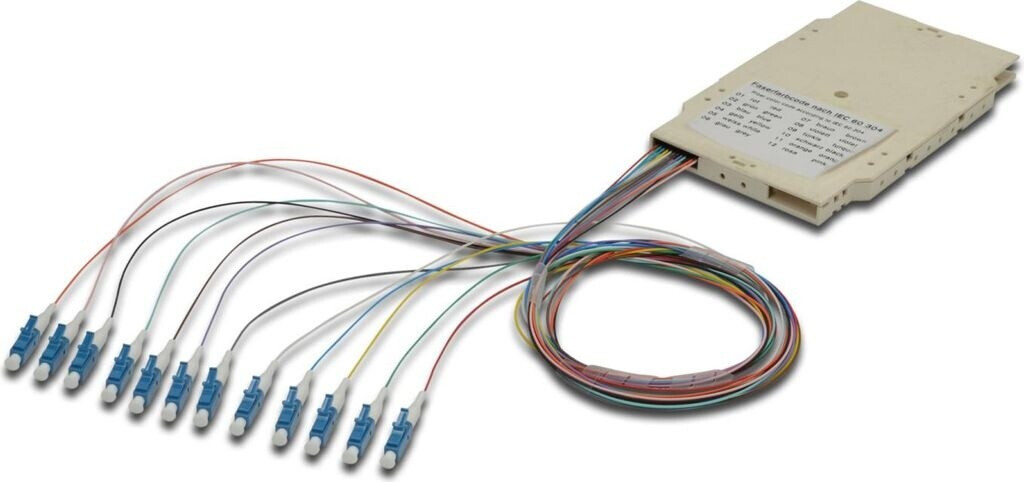 Digitus 9653302UPC4 LWL Spleißkassette mit 12 farbigen Pigtails LC OM4