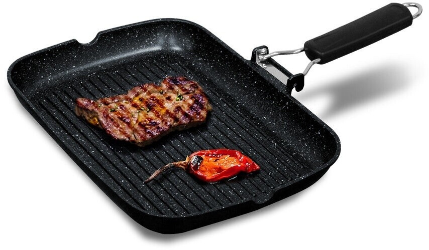 Briebe Poêle grill fonte aluminium antiadhésif titane 34x24 cm GP1160
