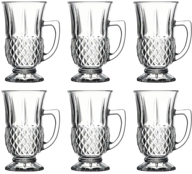 Pasabahce Pasabahce Glass set 55671 tea glasses with handles, drinking glasses 160 ml Set of 6 - back view